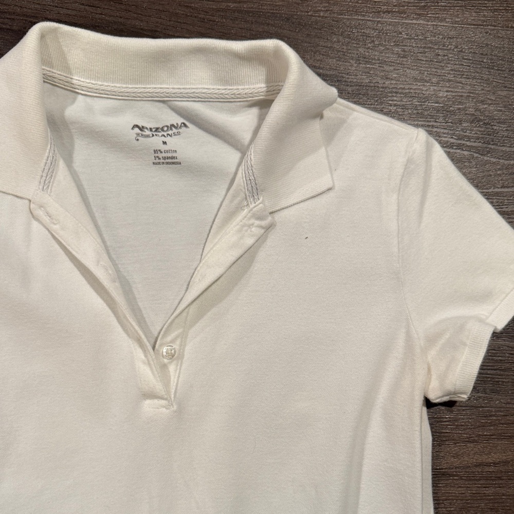 White Juniors Polo Shirt for Women - Picture 3 of 4